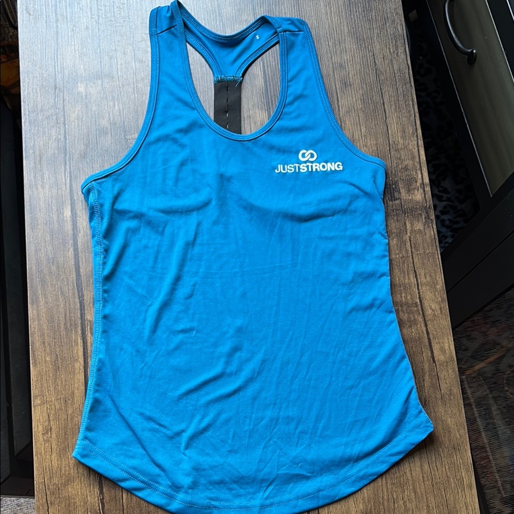 Women's Blue Racer Back Tank Top